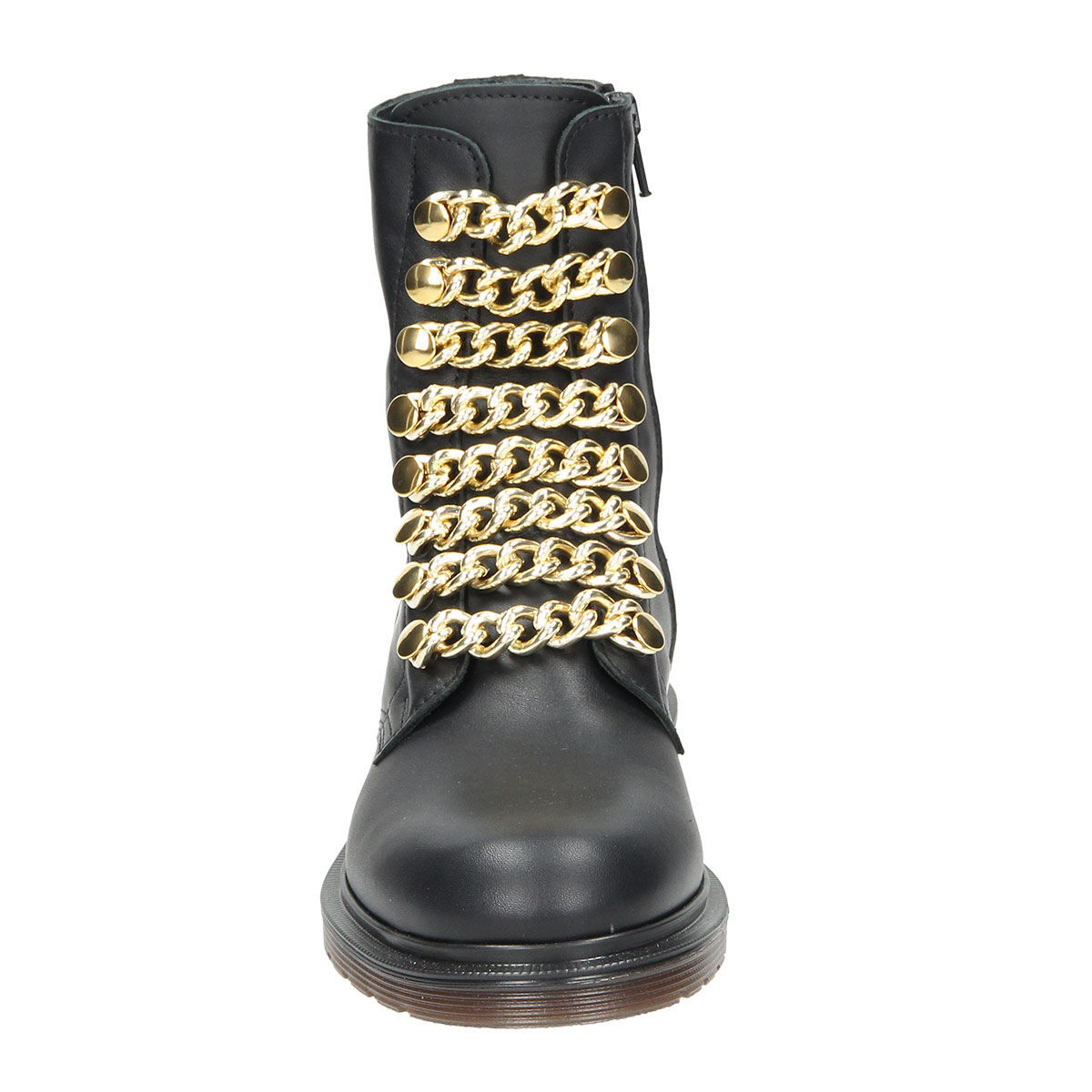 Amelie Black Leather Gold